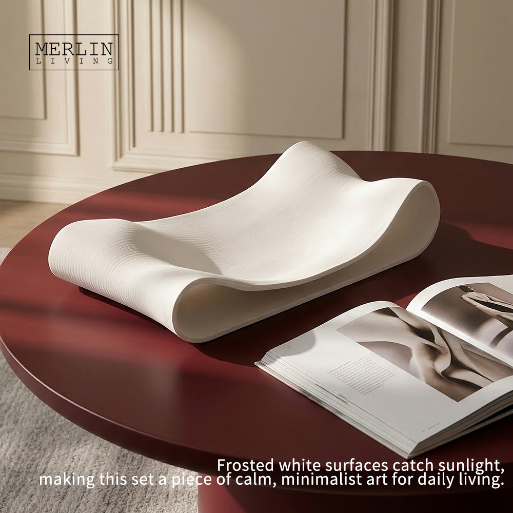 Modern Wave Decorative Tray – Minimalist Fruit & Coffee Table Organizer