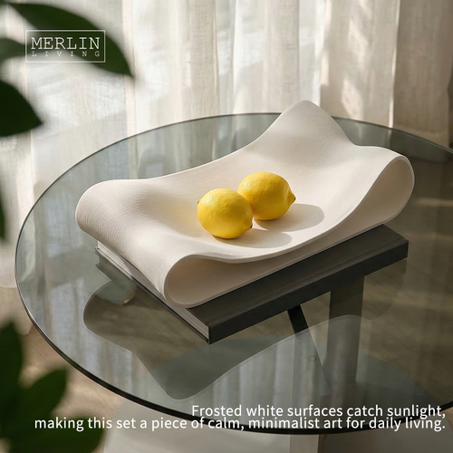 Modern Wave Decorative Tray – Minimalist Fruit & Coffee Table Organizer